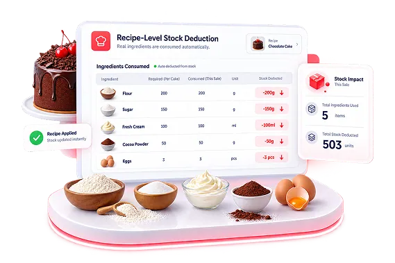 Recipe-Level Stock Deduction