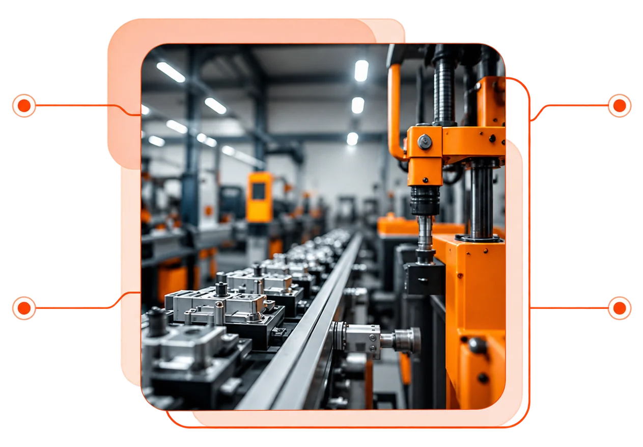 A production line running through an engineering plant